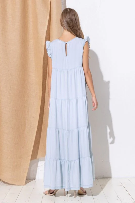 Vestido largo olanes Denim Light