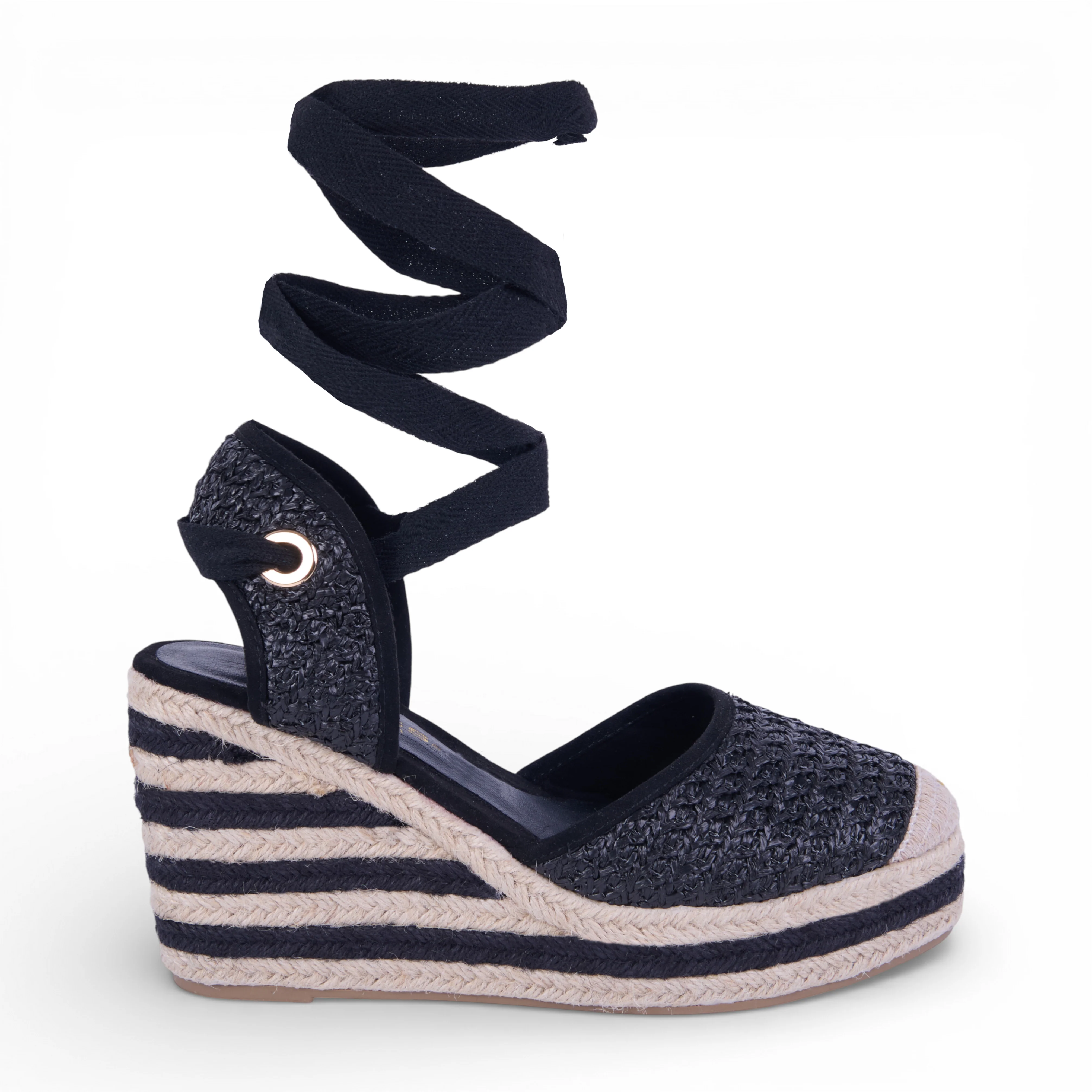 ALPARGATA YUTE PLATAFORMA LÁTIGOS NEGRO 72231