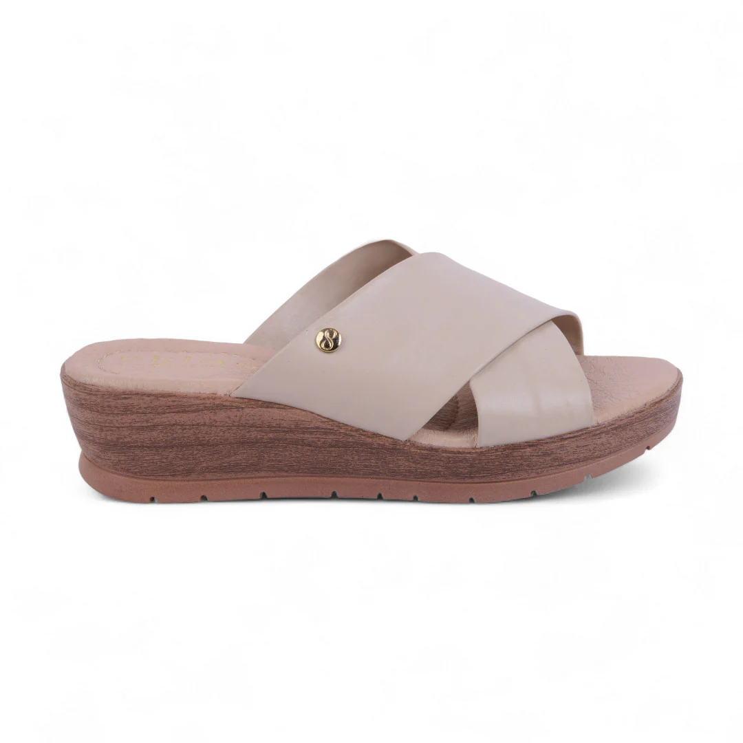 SUECO PLATAFORMA BEIGE DETALLE CRUZADO 58024