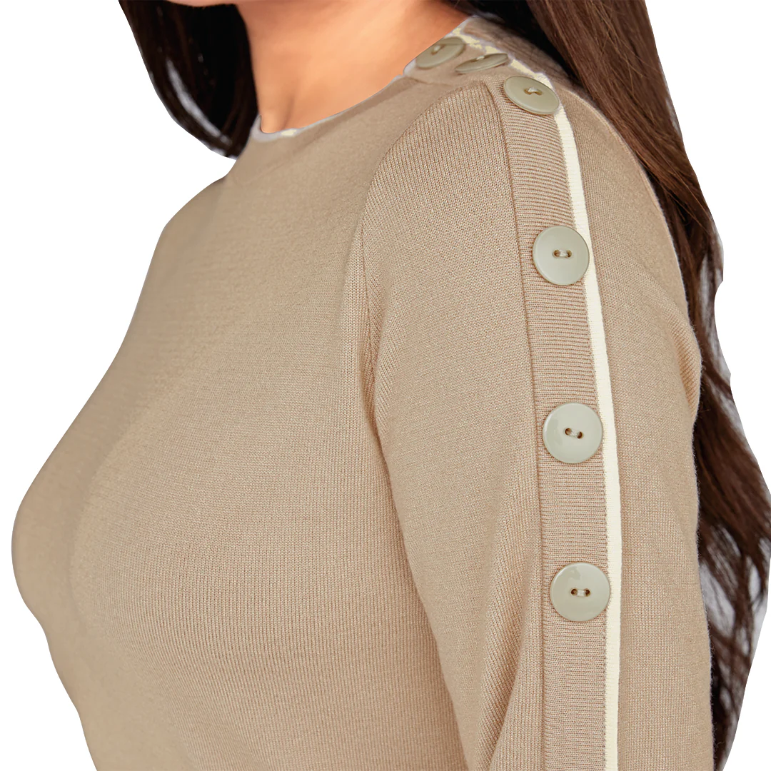 BLUSA BEIGE CON BOTONES 31819
