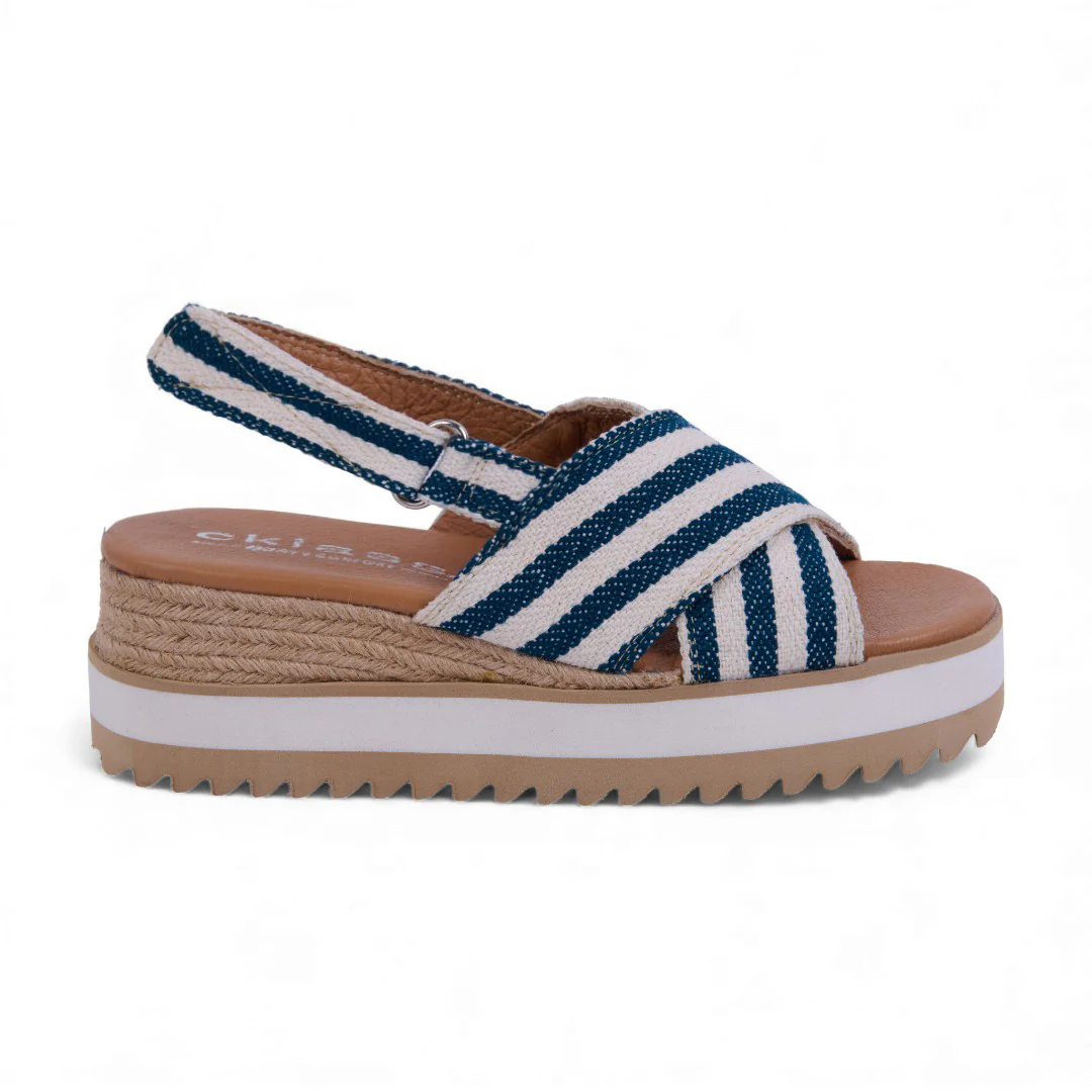 SANDALIA PLATAFORMA MULTICOLOR DE RAYAS 73248