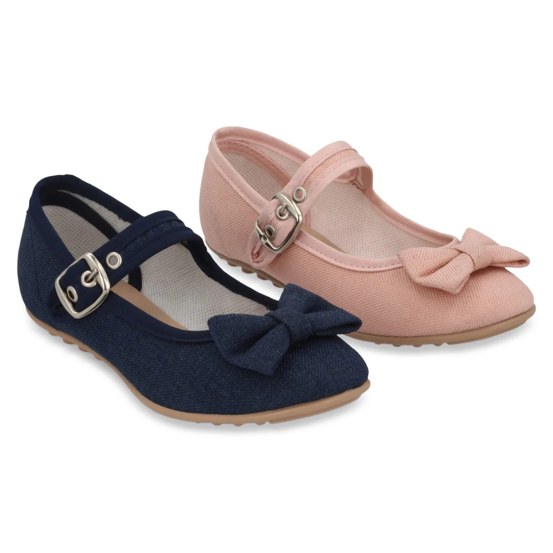 BALERINA CASUAL ROSA Y MARINO CON ADORNO  DUO 730