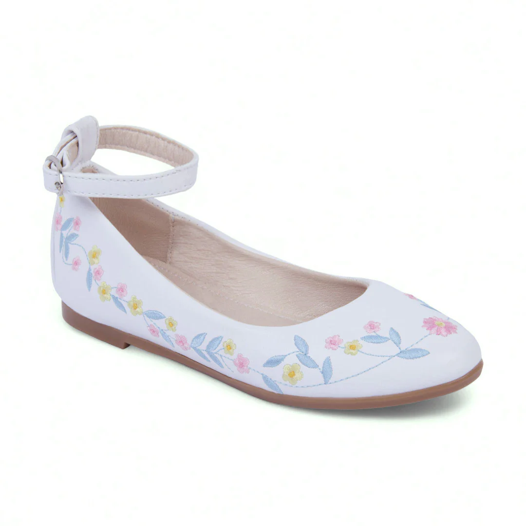 BALERINA CASUAL BLANCA CON FLORES 28610