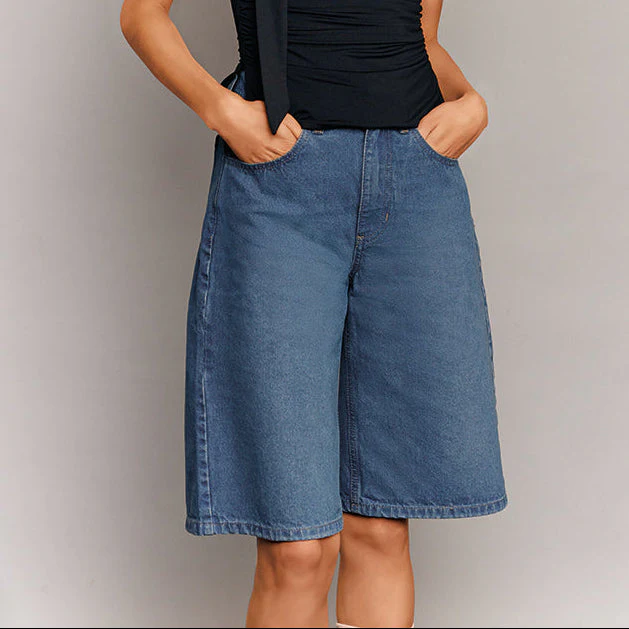 BERMUDA DENIM CORTE AMPLIO MEZCLILLA 69409