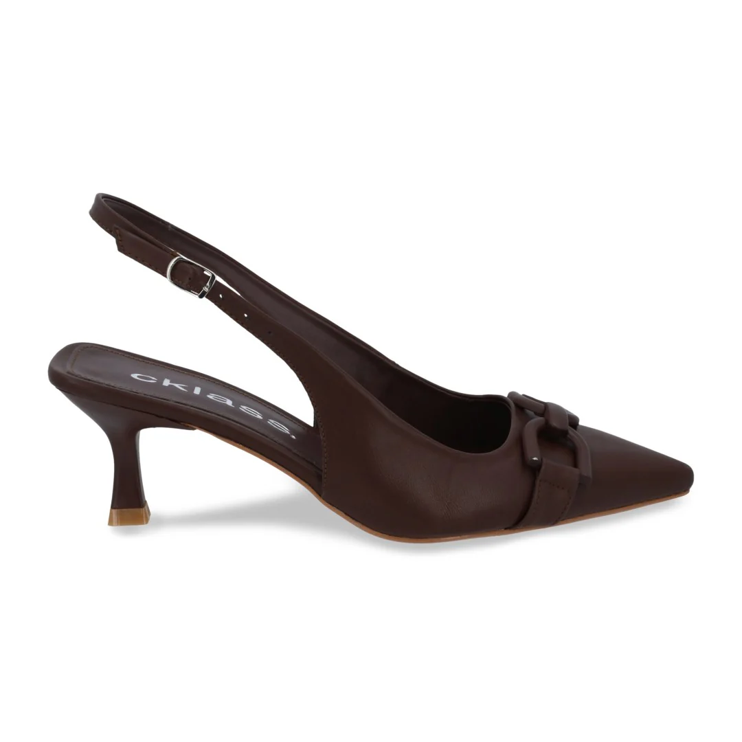 ZAPATILLA DE TACÓN CAFÉ 04085