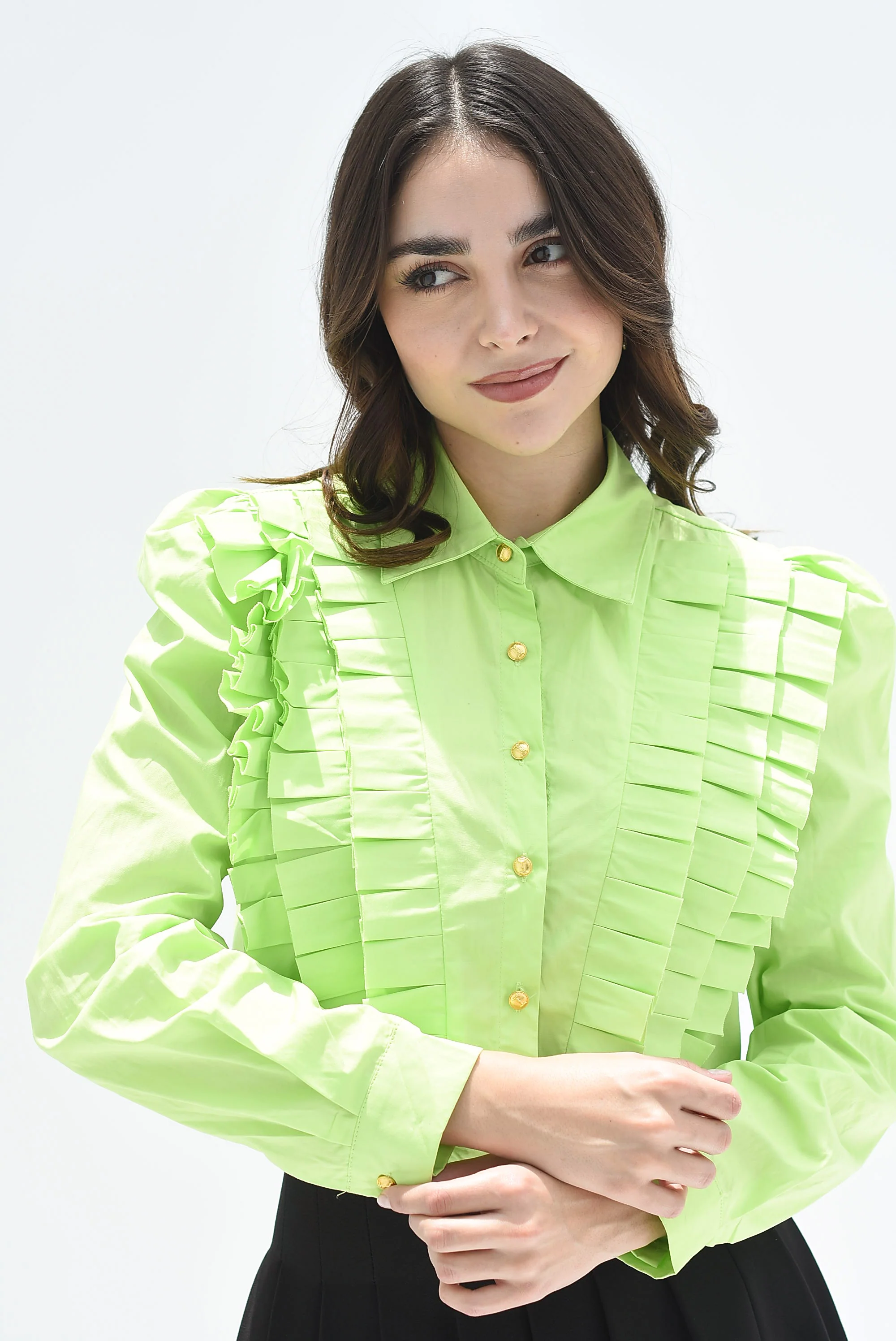Camisa plisada Lime