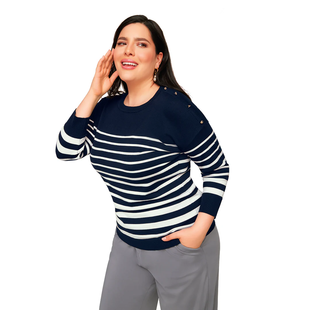 BLUSA AZUL RAYAS 90475