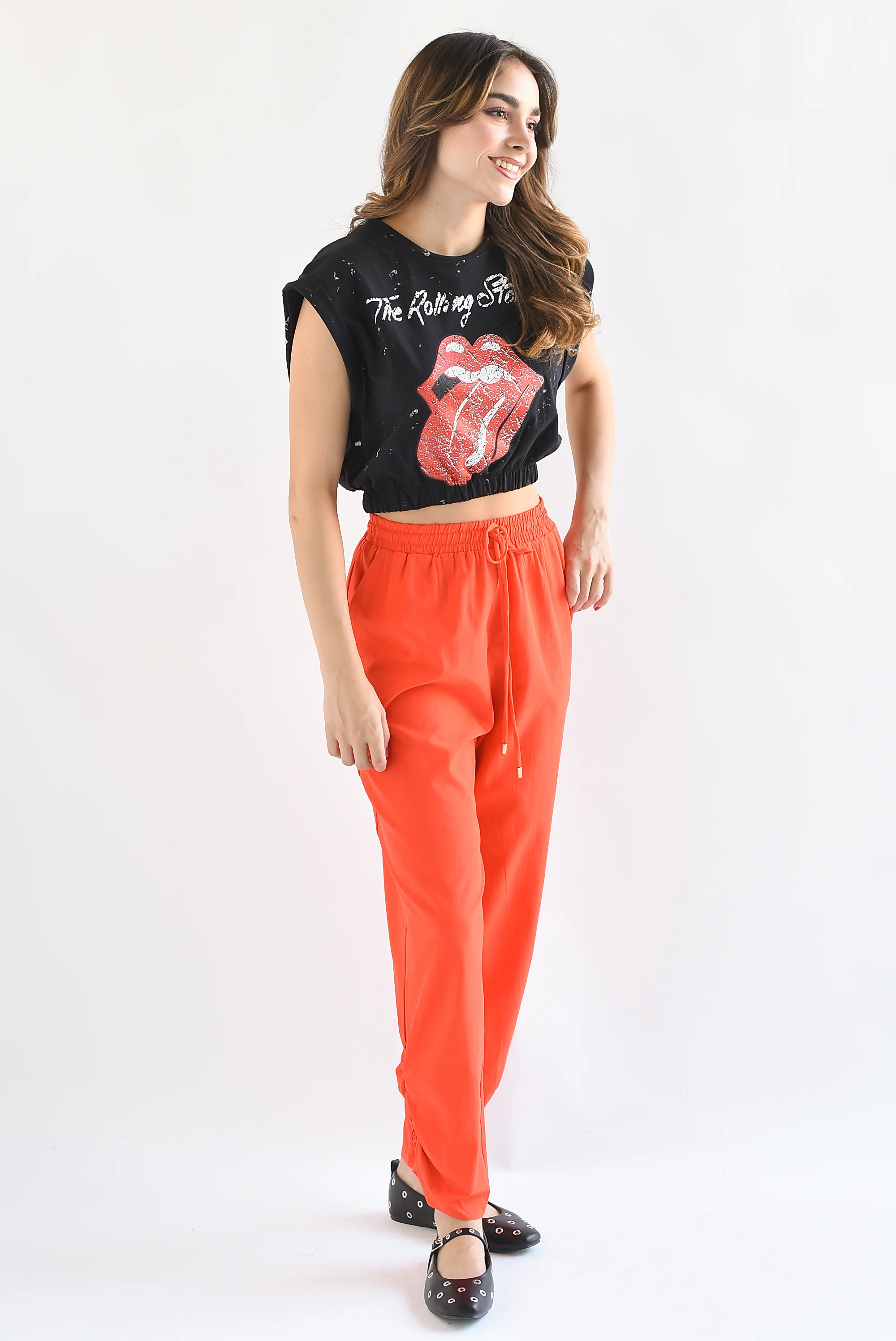 Pantalón simulación jogger Rojo Tomate