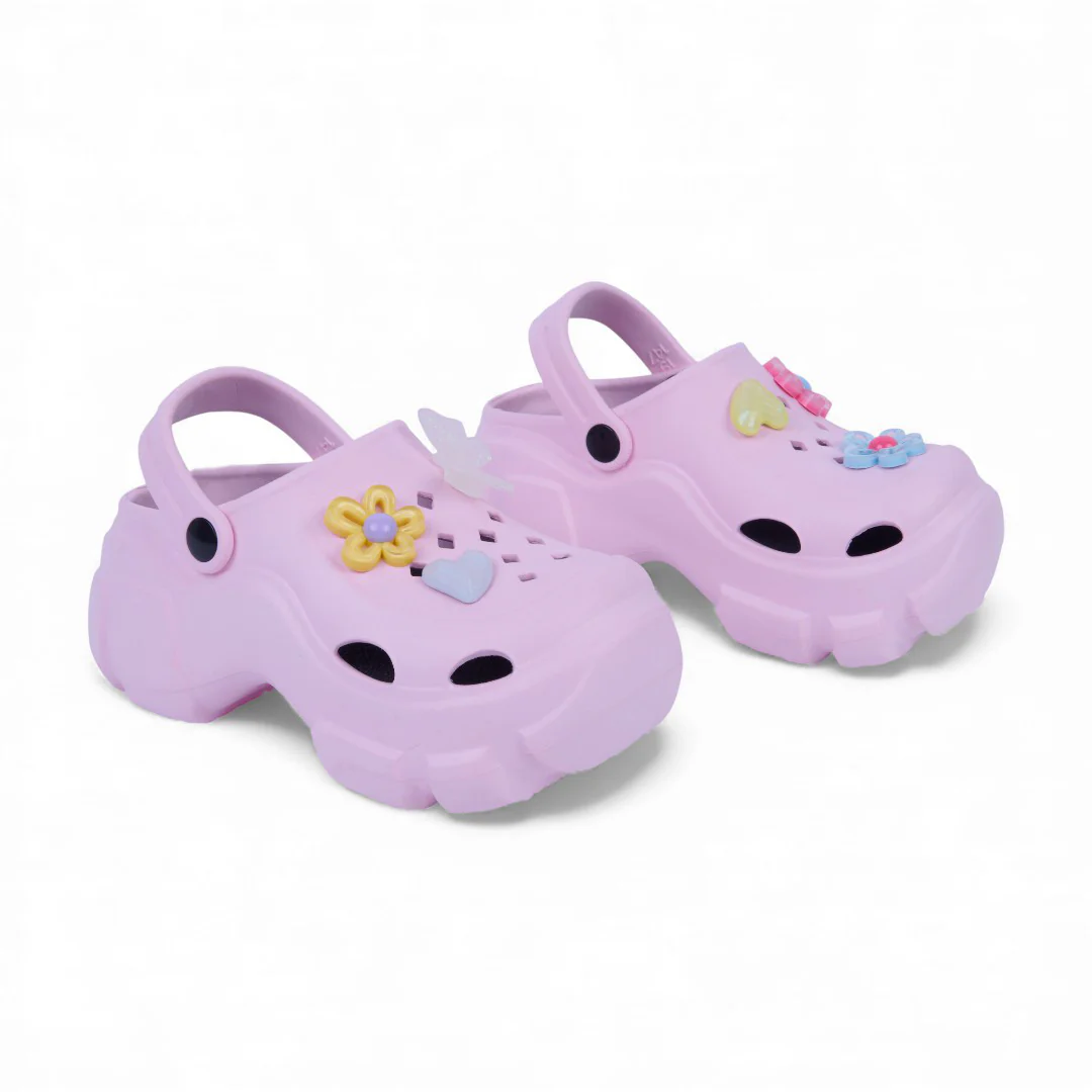 SANDALIA DE PISO ROSA CHUNKY CON FLORES 80592