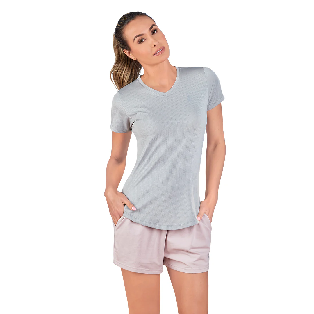 BLUSA GRIS MANGA CORTA 32888