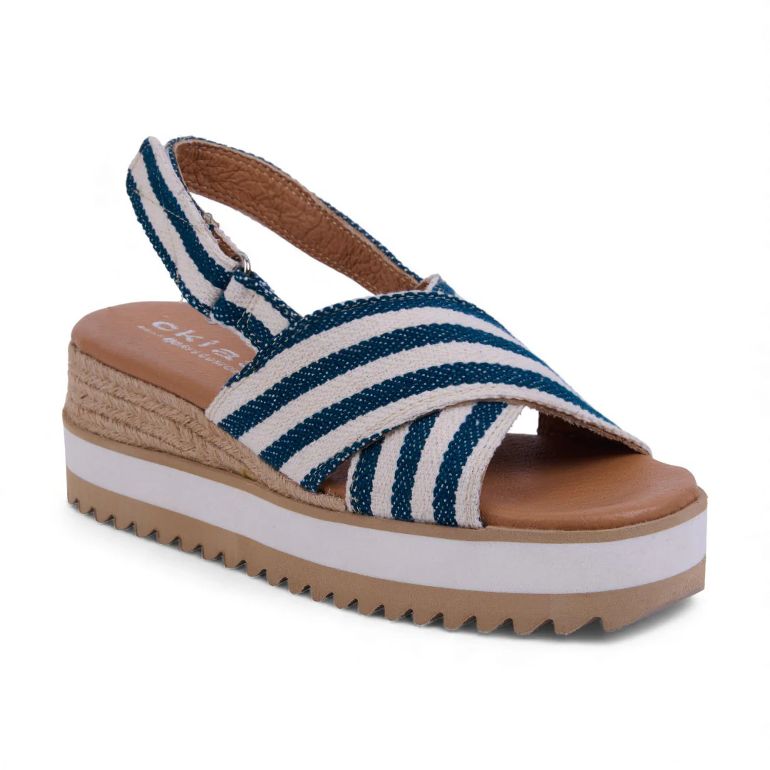 SANDALIA PLATAFORMA MULTICOLOR DE RAYAS 73248