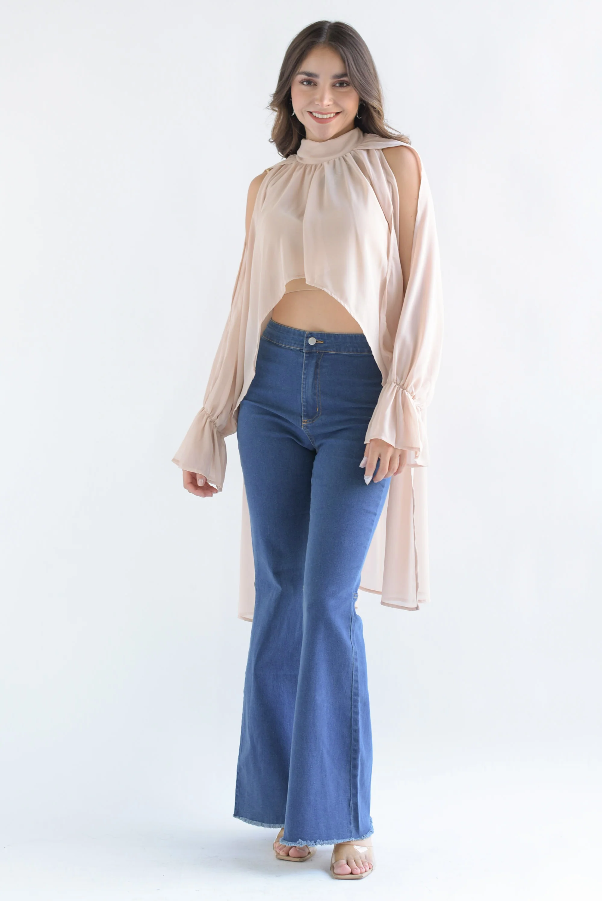 Blusa cauda trasera asimétrica Blush