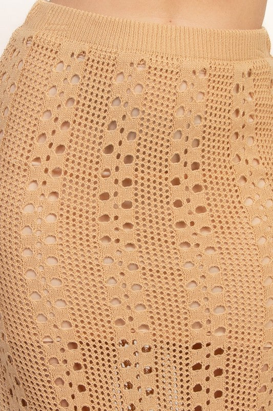 Falda crochet fondo corto Camel