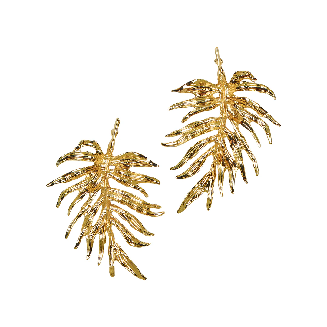 ARETES HOJA TROPICAL DORADO 94034