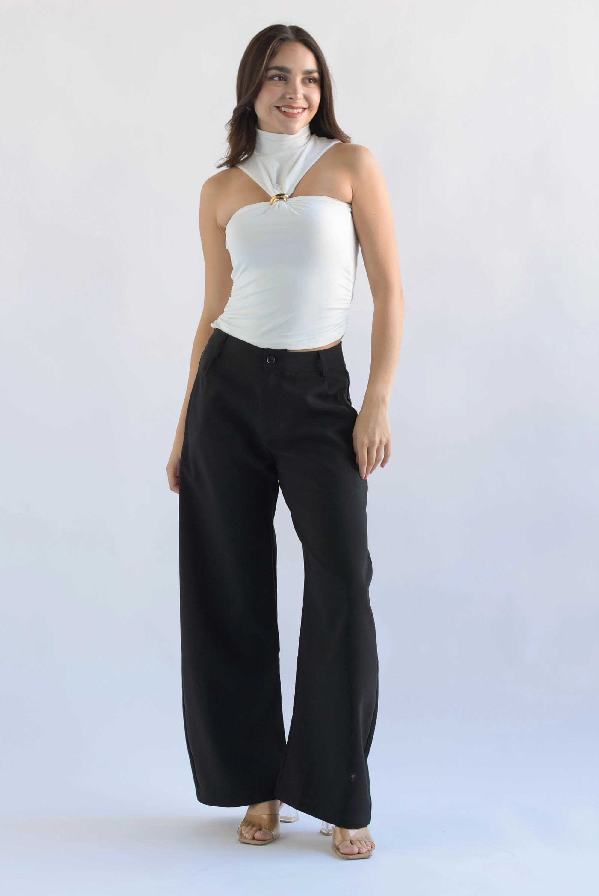 Pantalón de vestir barrel Negro