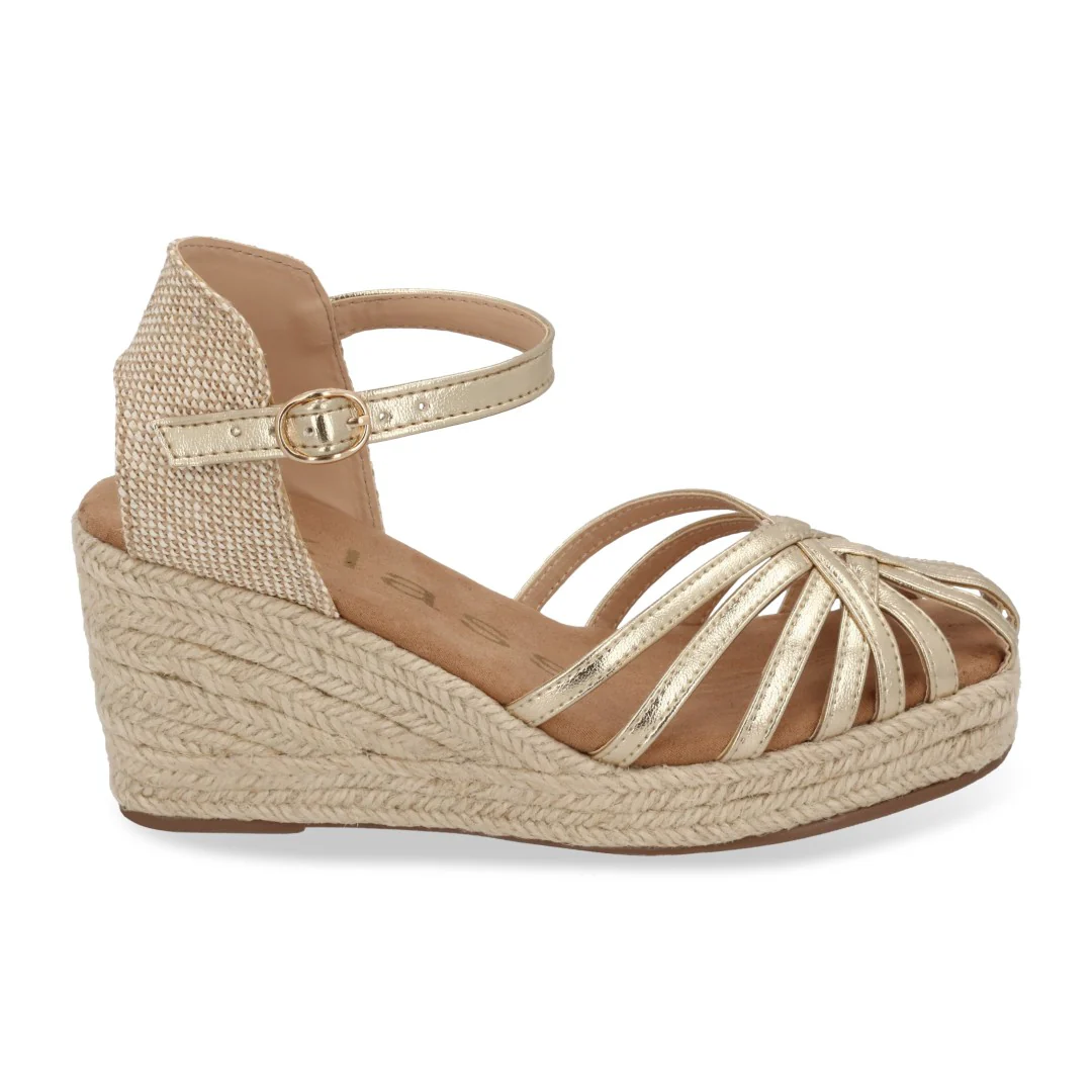 ALPARGATA DE PLATAFORMA ORO DESTALONADA 32222