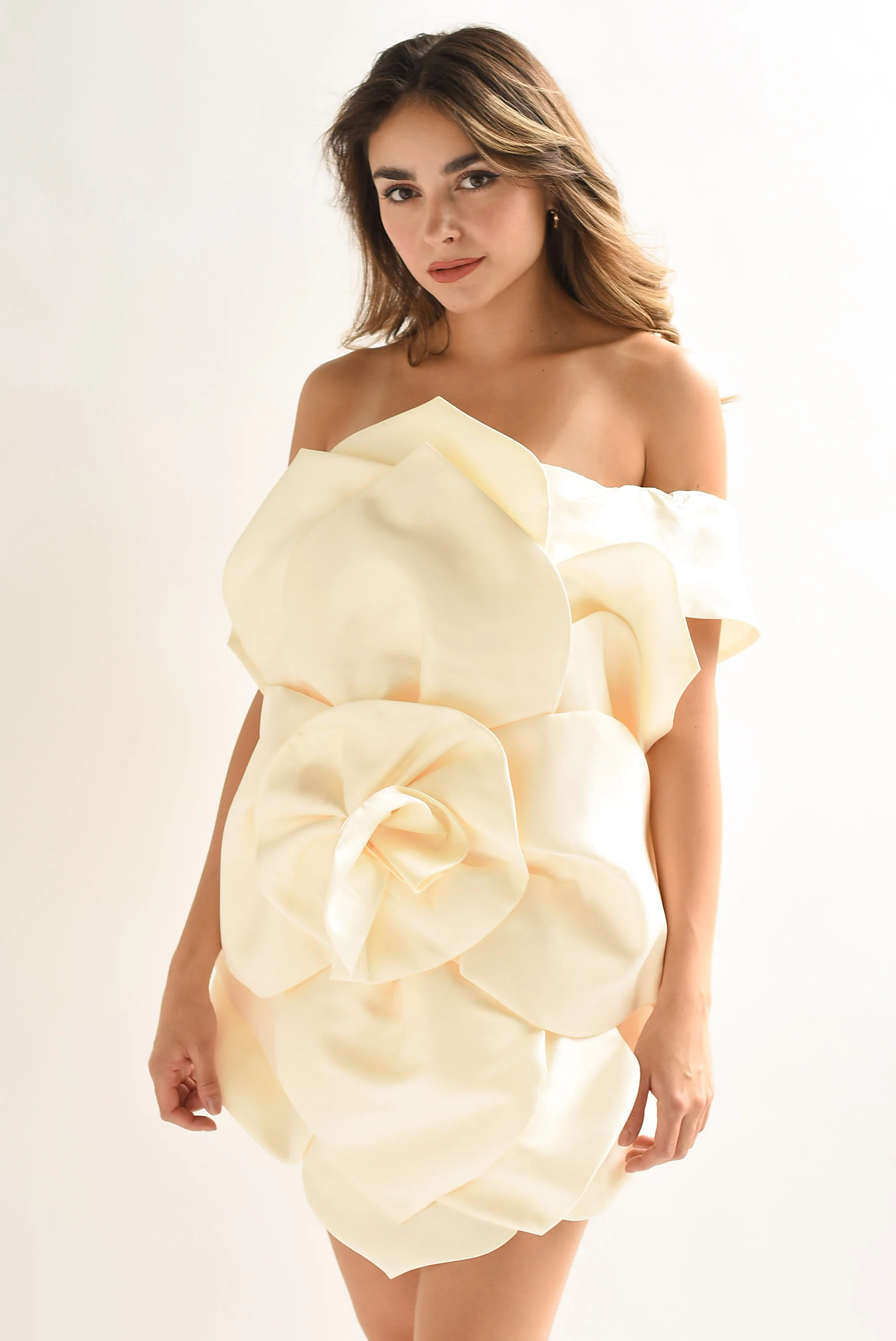 Vestido maxi flor Ivory