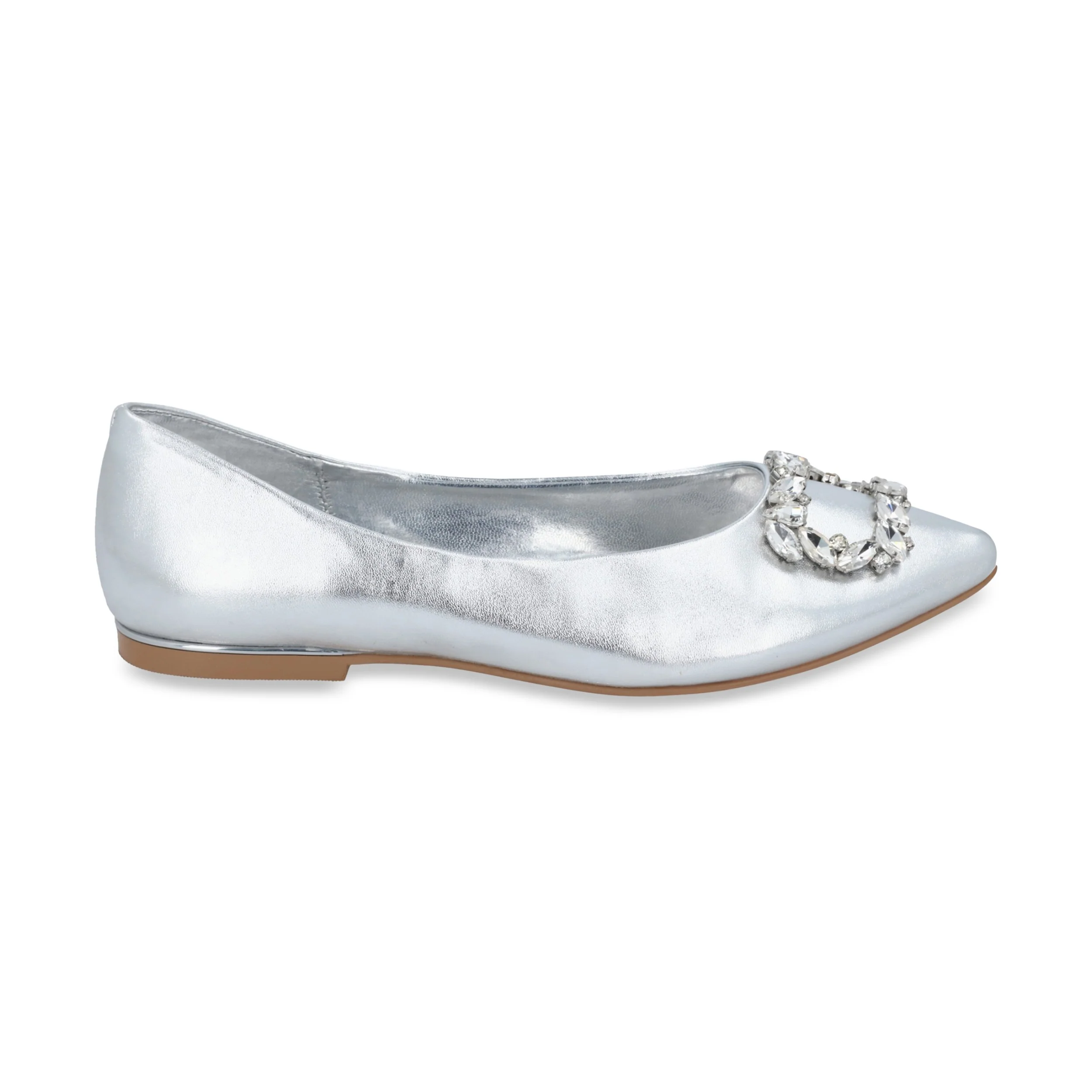 BALERINA PLATA MUJER CON PEDRERÍA 40071