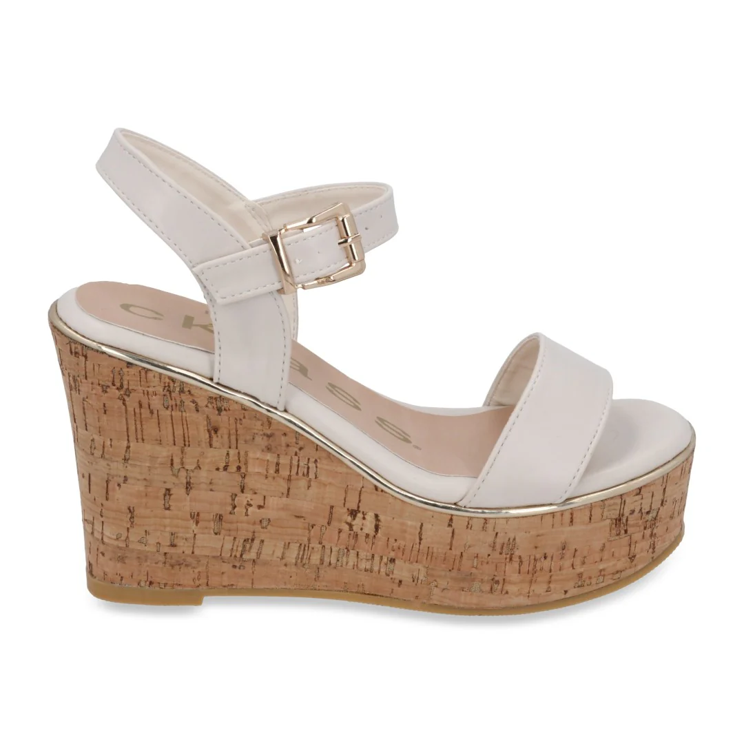 SANDALIA DE PLATAFORMA IVORY CON HEBILLA 03435