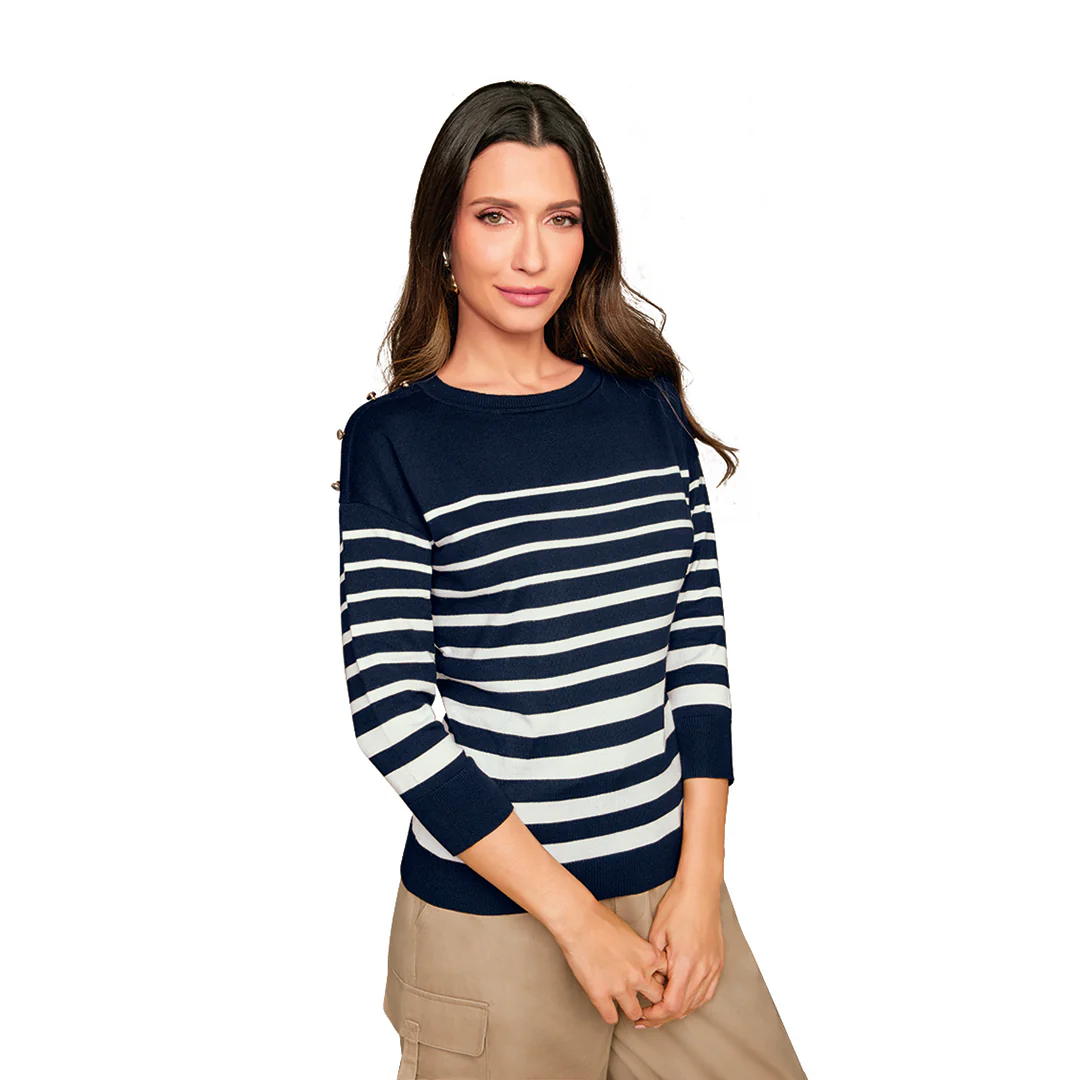 BLUSA AZUL RAYAS 90475