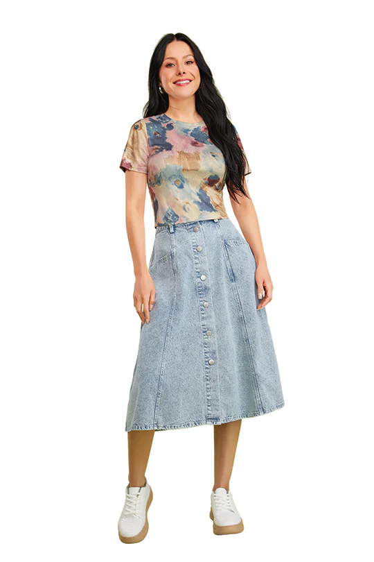 BLUSA FLORAL DE RIB 91369