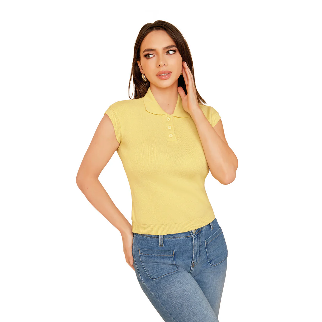 BLUSA AMARILLA TIPO POLO 21081