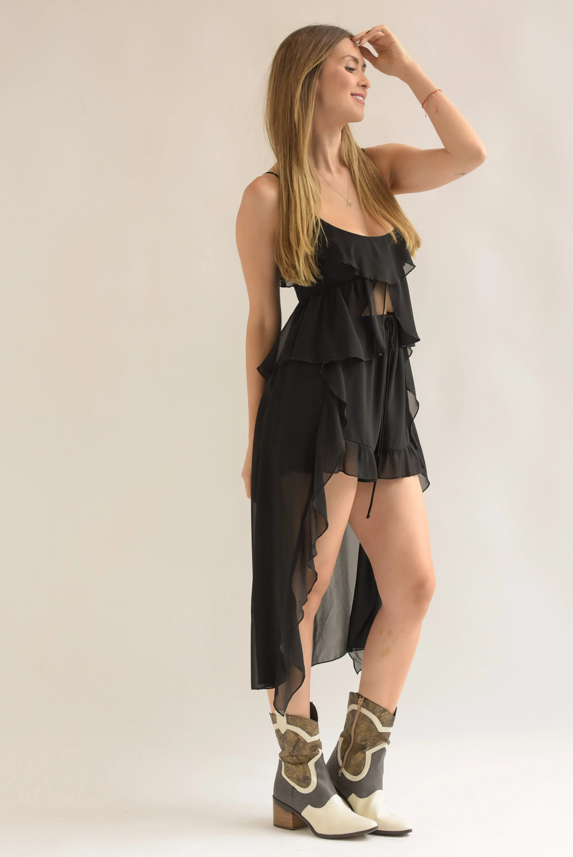 Set Short y Maxi blusa olanes Negro