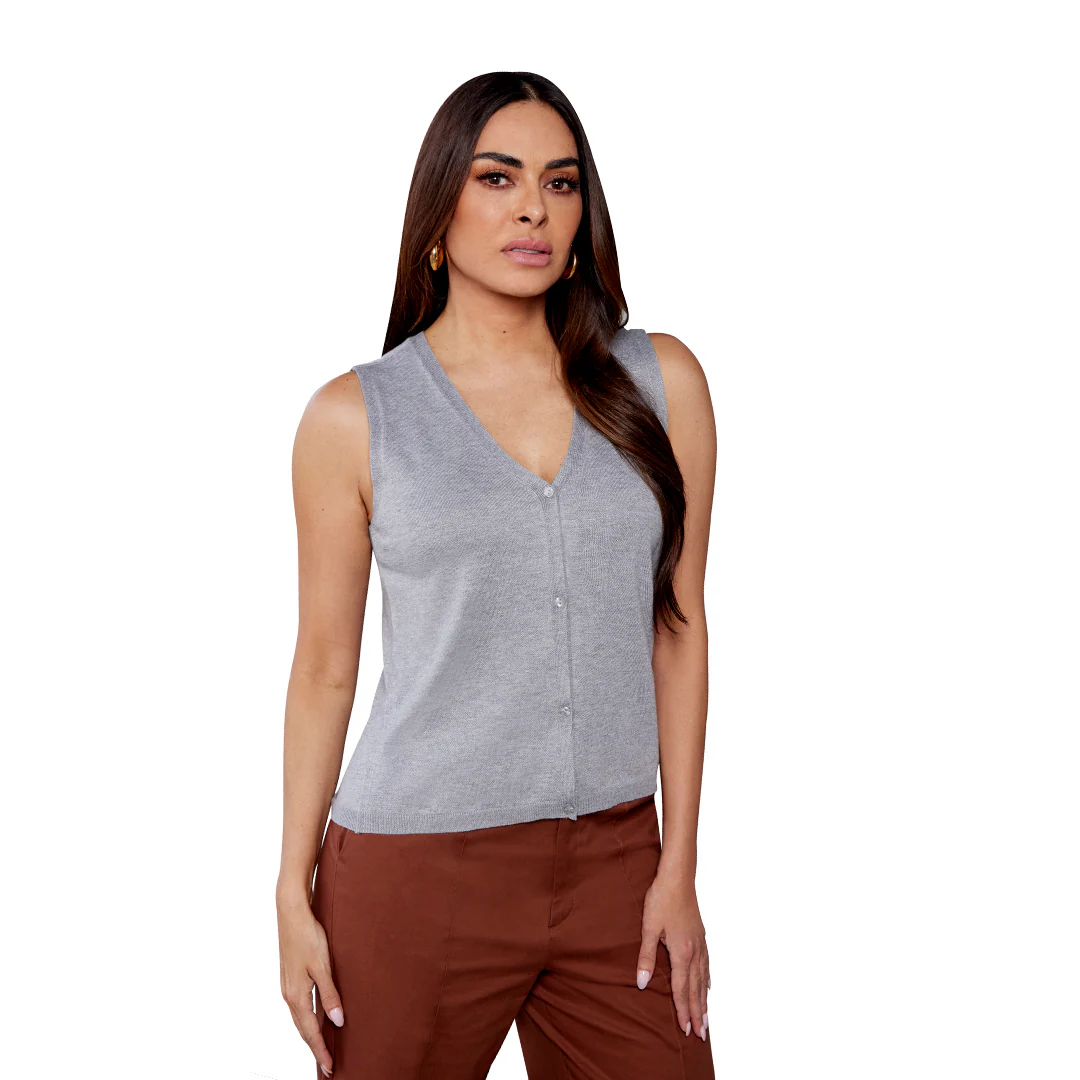 BLUSA GRIS TIPO CHALECO MUJER 92040