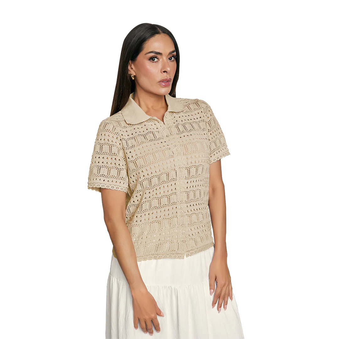 BLUSA BEIGE CROCHET 92110