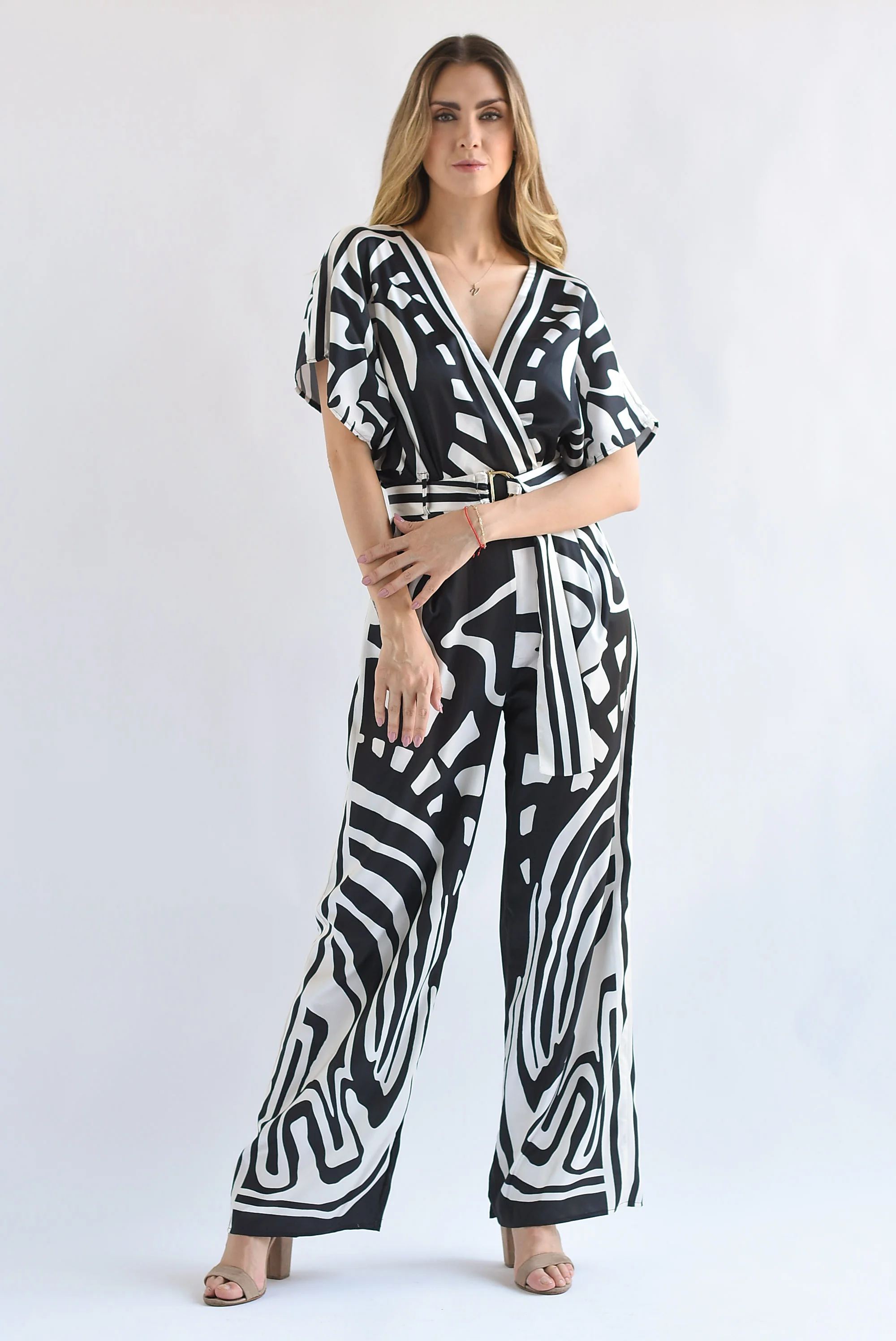 Jumpsuit tribal Negro con Blanco