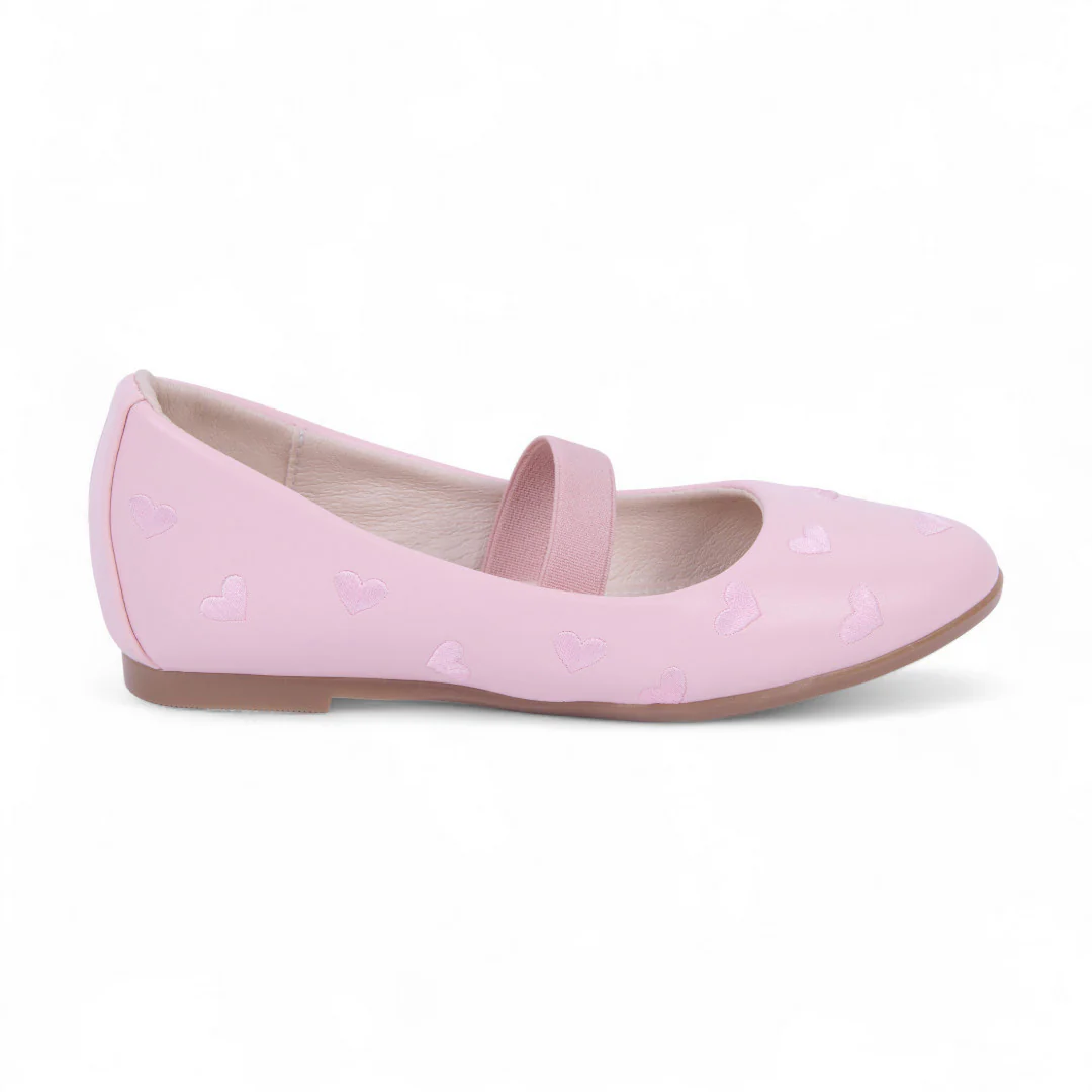 BALERINA CASUAL ROSA CON CORAZONES 28604