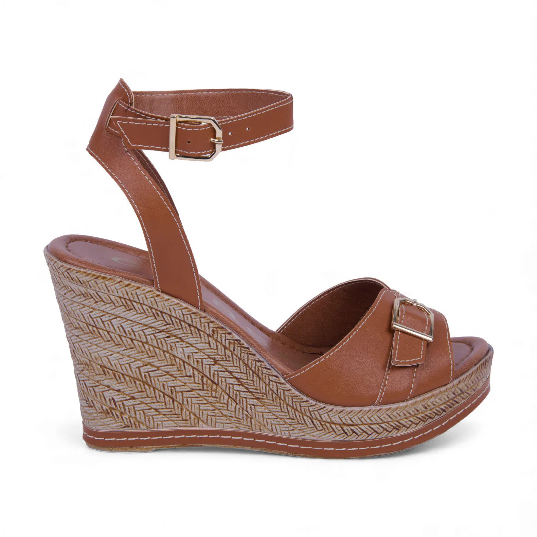 SANDALIA PLATAFORMA CORRIDA MIEL CON PULSERA 89229