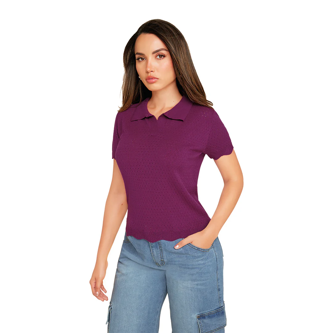 BLUSA MORADA TEJIDO 23267