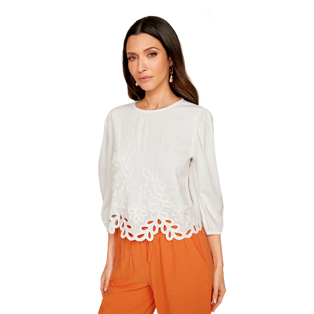 BLUSA BANCA BORDADA 96592