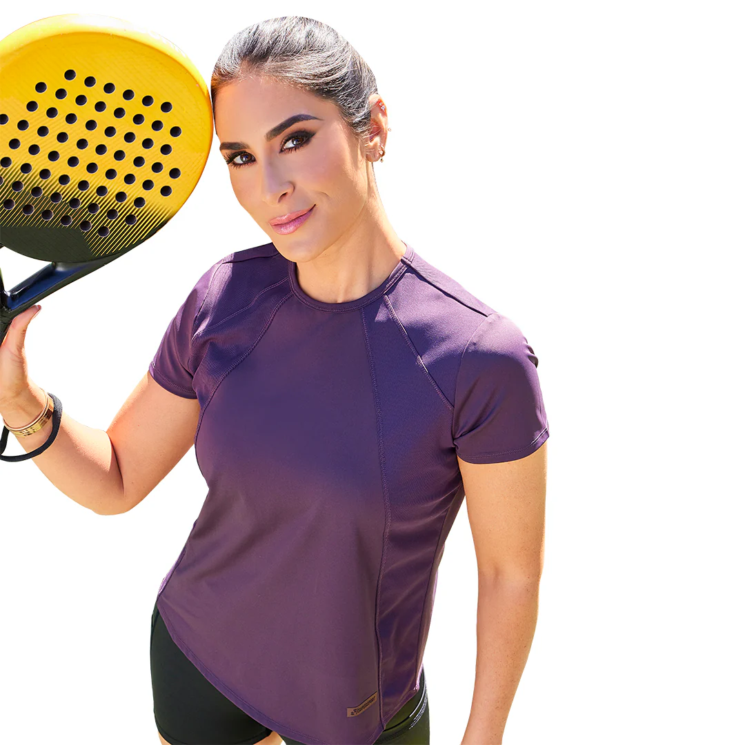 BLUSA MORADA CON COSTURAS MUJER 81889