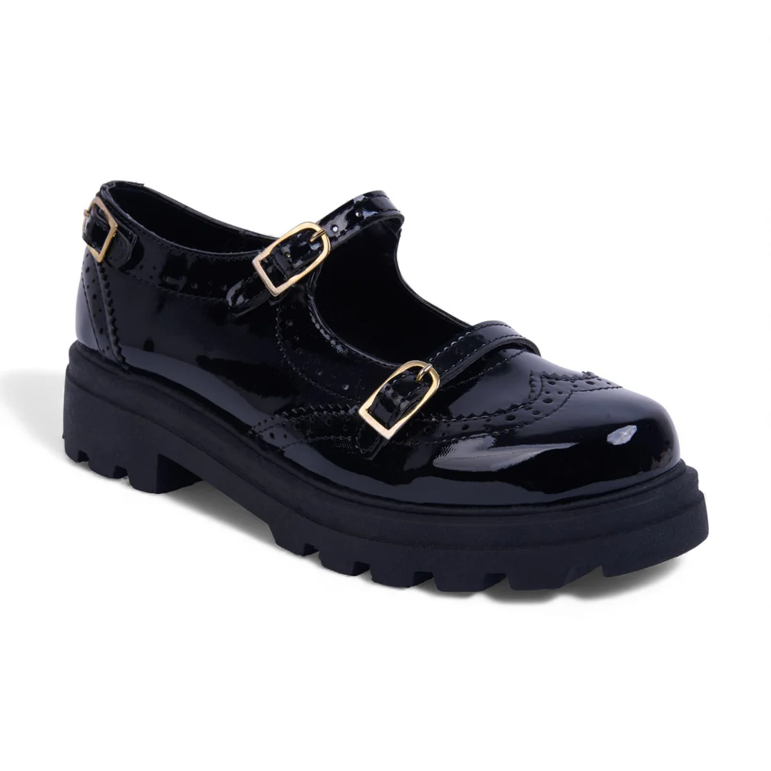 ZAPATO DE PLATAFORMA NEGRO CON HEBILLAS 76122