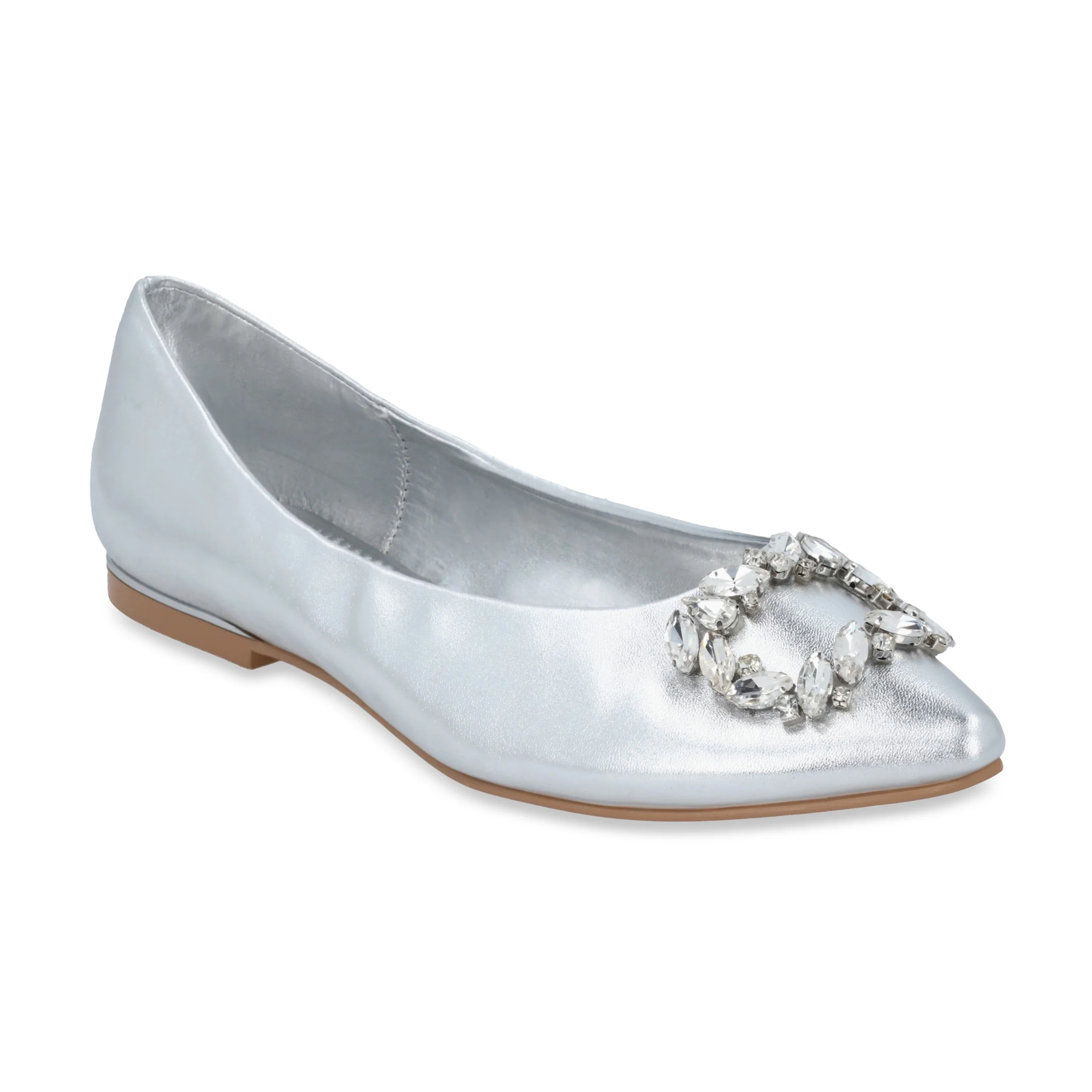 BALERINA PLATA MUJER CON PEDRERÍA 40071