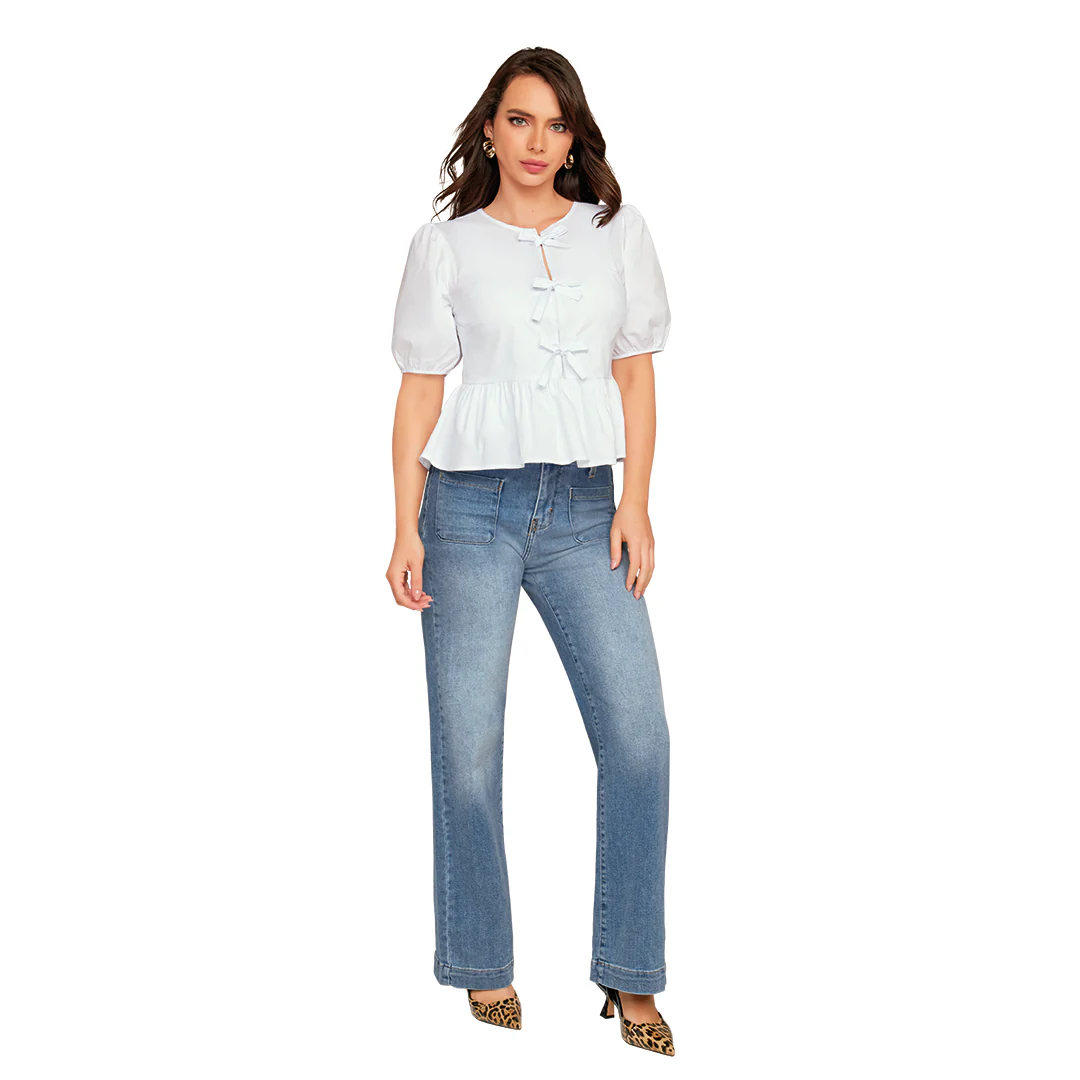 BLUSA BLANCA LAZOS 50064