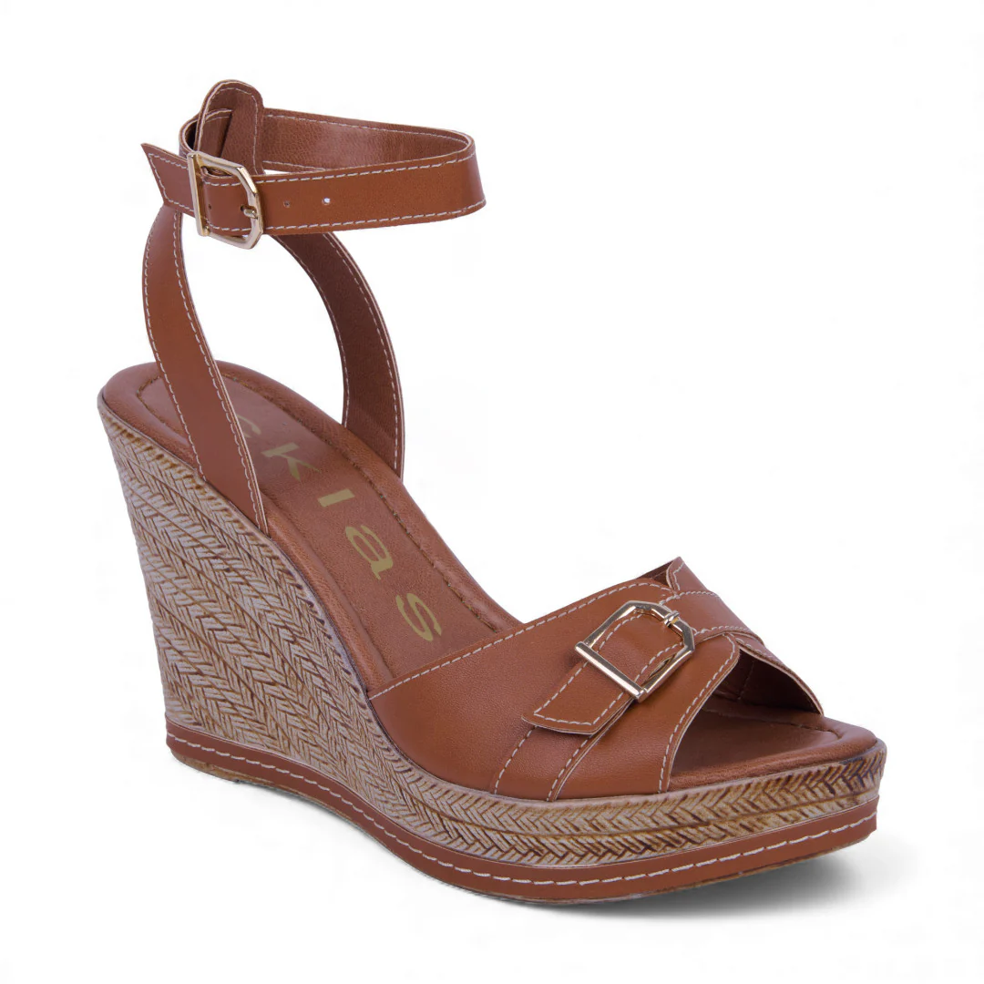 SANDALIA PLATAFORMA CORRIDA MIEL CON PULSERA 89229