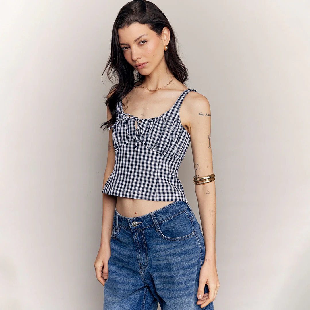 BLUSA CUADROS VICHY TIRANTES MULTICOLOR 90978