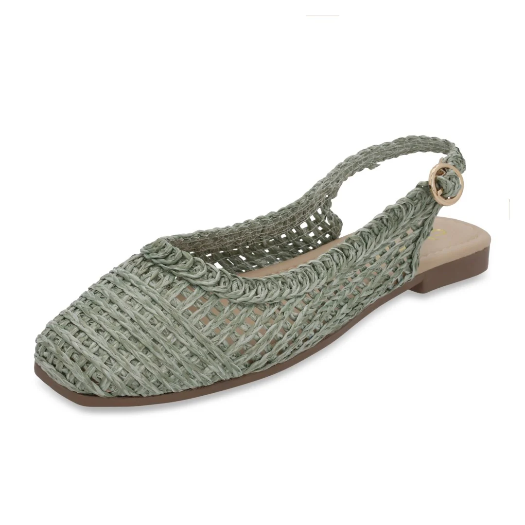 BALERINA DE PISO VERDE TEJIDA 35590