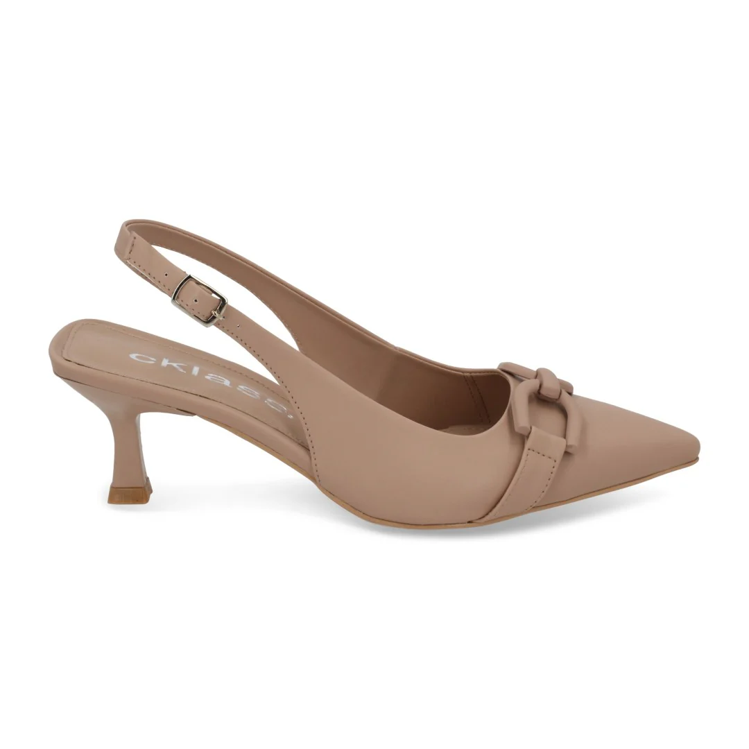 ZAPATILLA DE TACÓN BEIGE Y AZUL MONOCROMÁTICA 04085