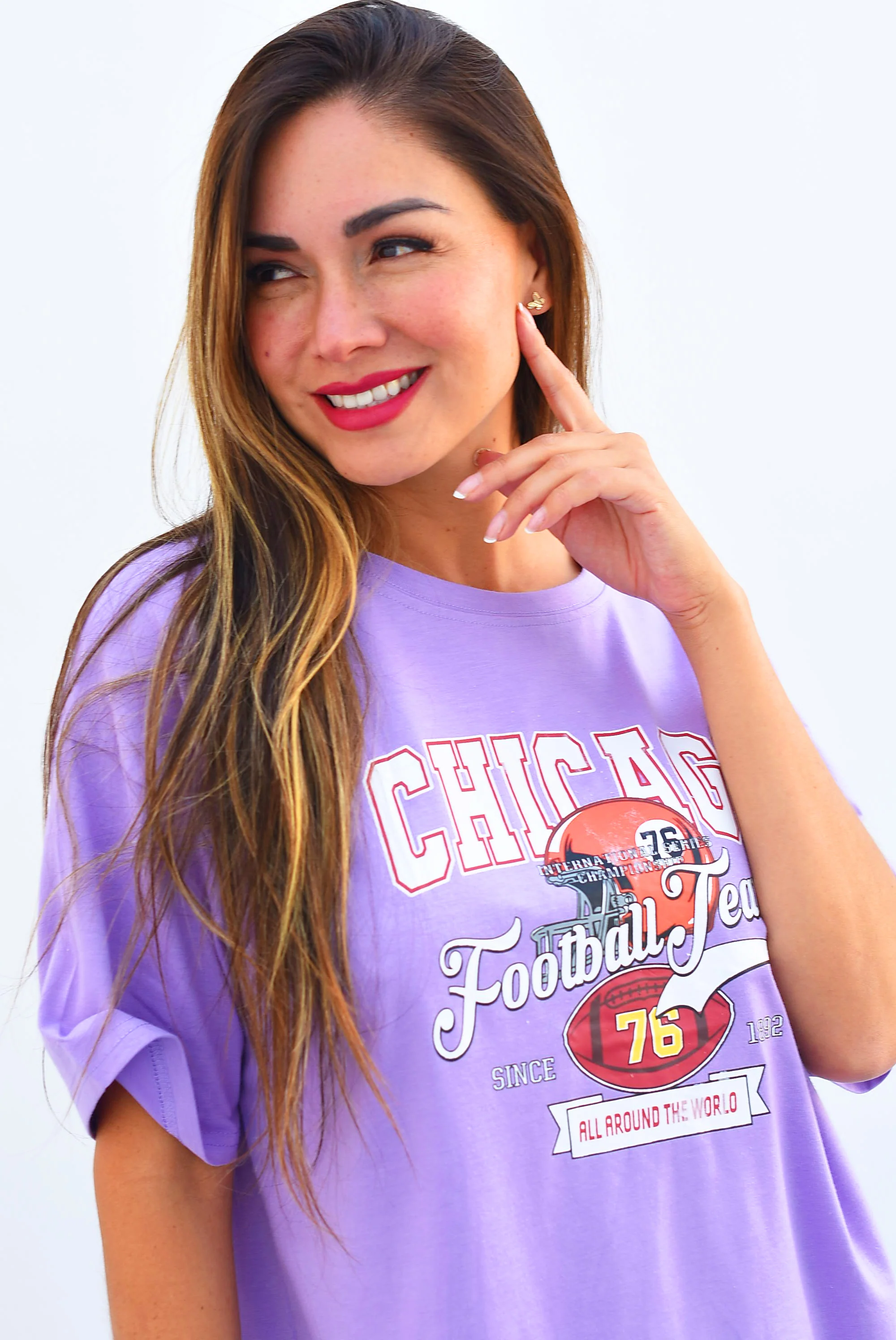 T-Shirt Dress Chicago Football Lila