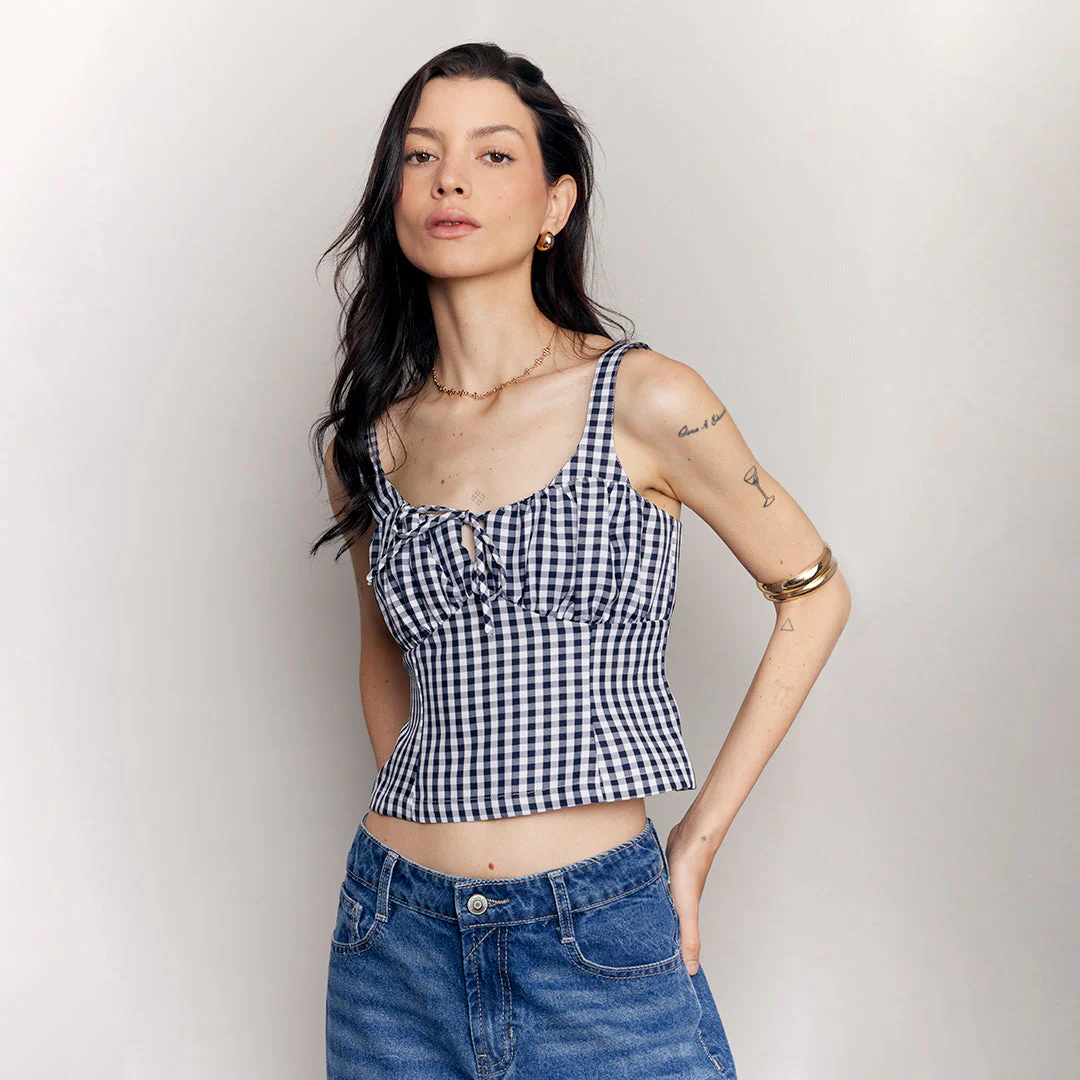 BLUSA CUADROS VICHY TIRANTES MULTICOLOR 90978