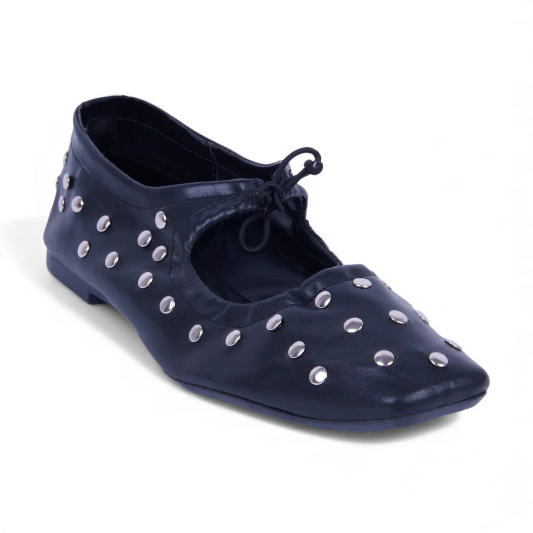 BALLERINA DE PISO NEGRO CON ESTOPEROLES 20800