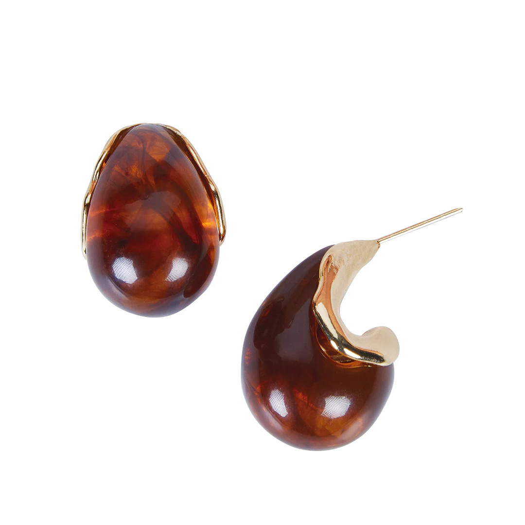 ARETES SEMIESFERA TEXTURA CAREY CAFÉ 94031