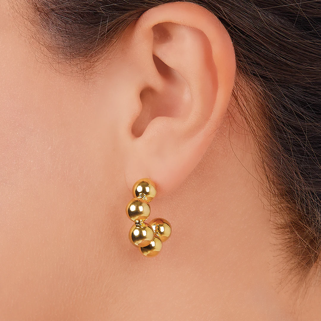 ARETES DE BOLITAS DORADOS 88896