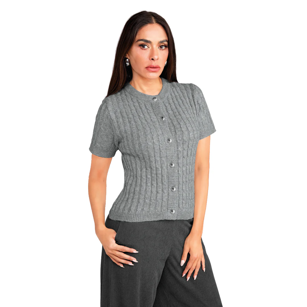 BLUSA GRIS CON BOTONES 92058