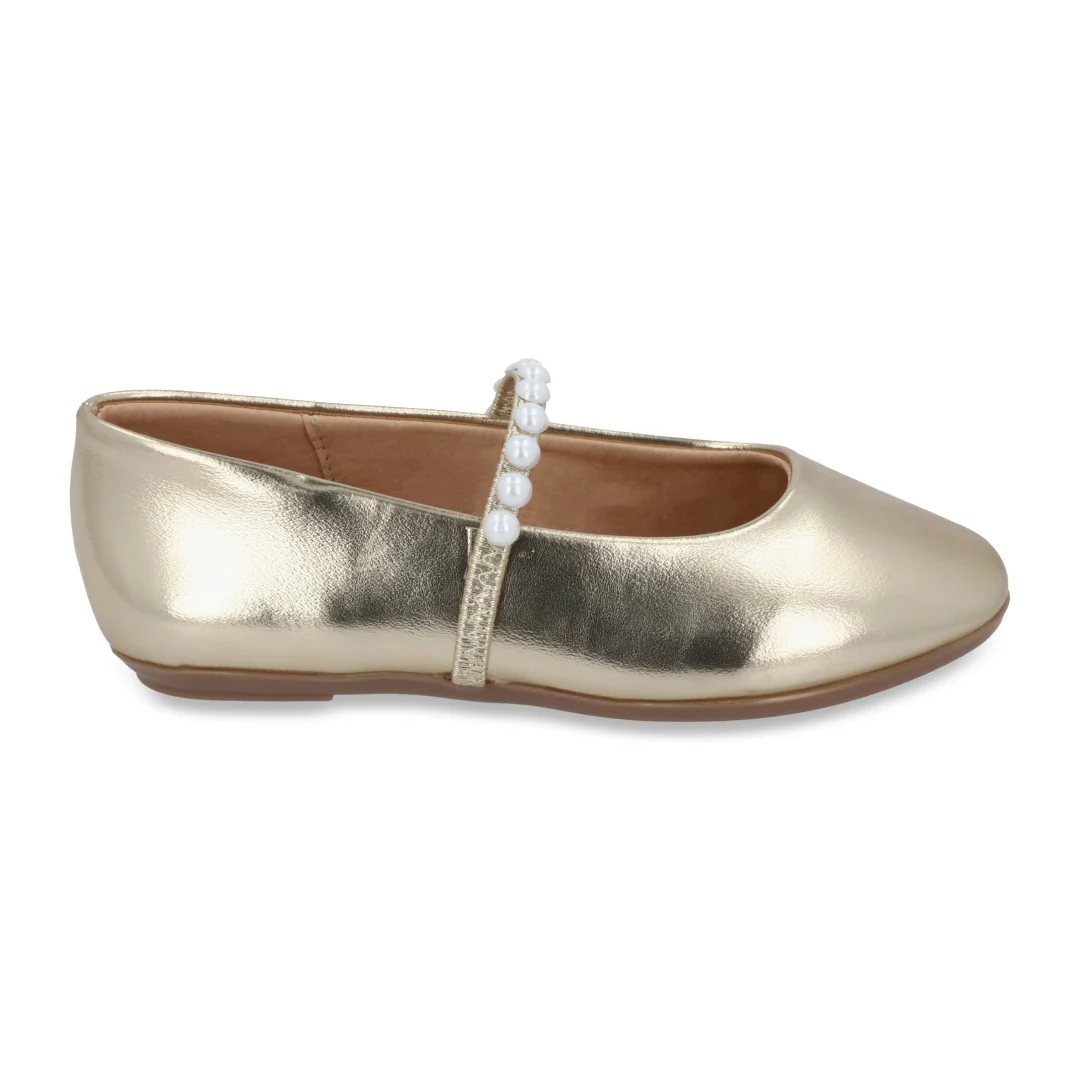 BALERINA CASUAL ORO CON ADORNO 17240