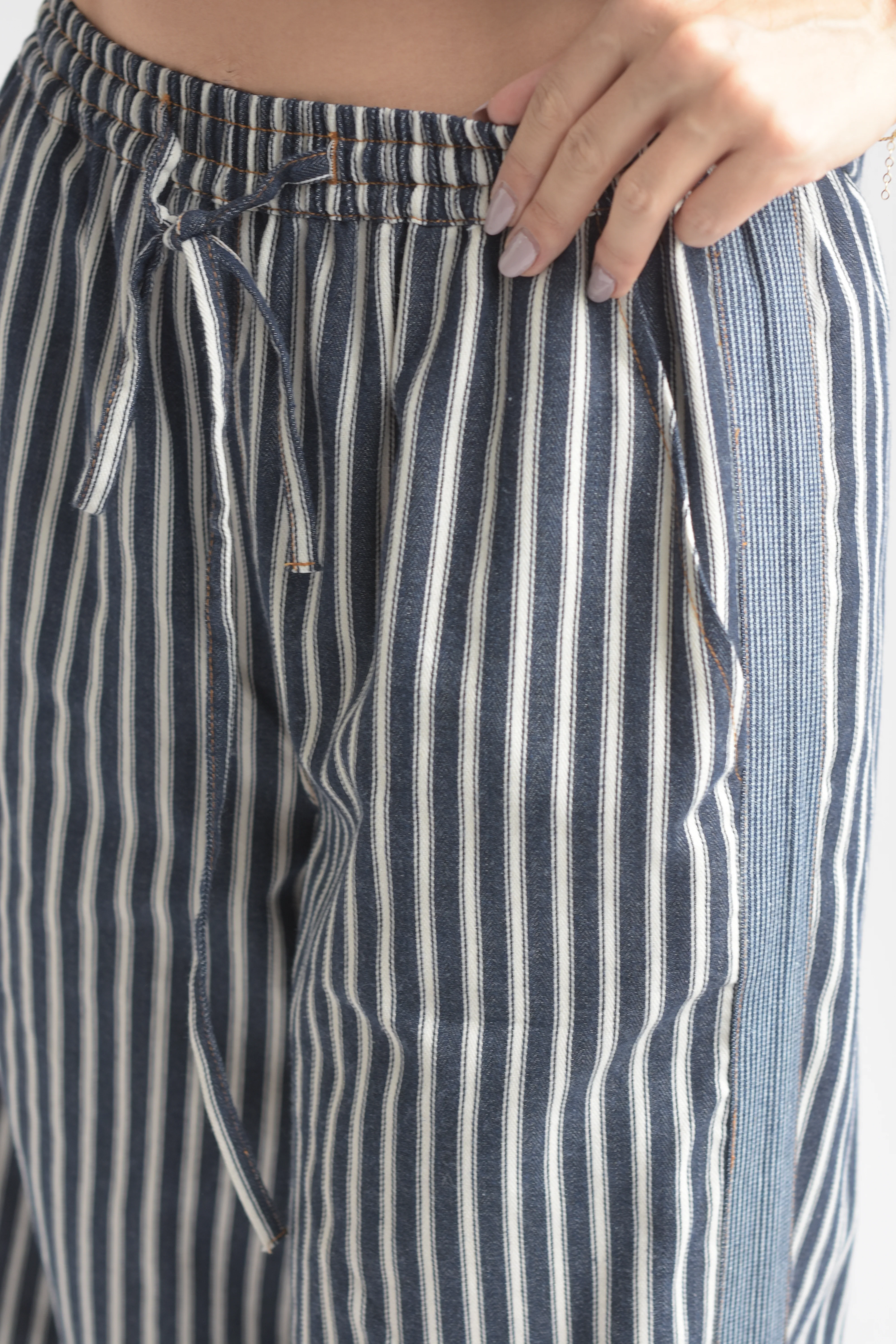 Set Pantalón y Chaleco rayas Denim Dark